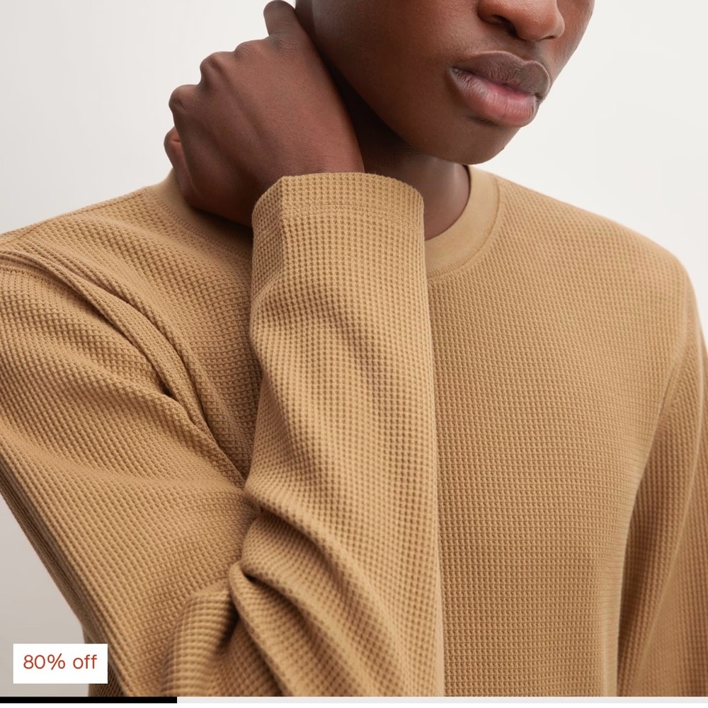 Everlane Men’s XL waffle knit crew NWT